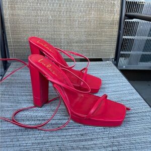 Lulu's Women's Red Strappy Heels